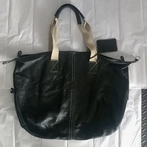 Roots leather weekend bag
